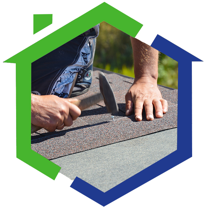 Residential home with newly installed roof by Rocklane Co. General Contractors, LLC