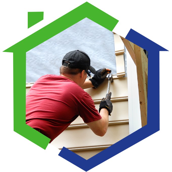 Residential home with newly installed siding by Rocklane Co. General Contractors, LLC
